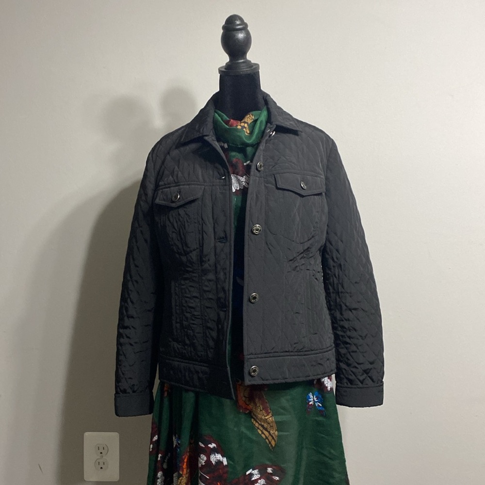 TALBOTS Established 1947, Lightweight quilted jacket in black.